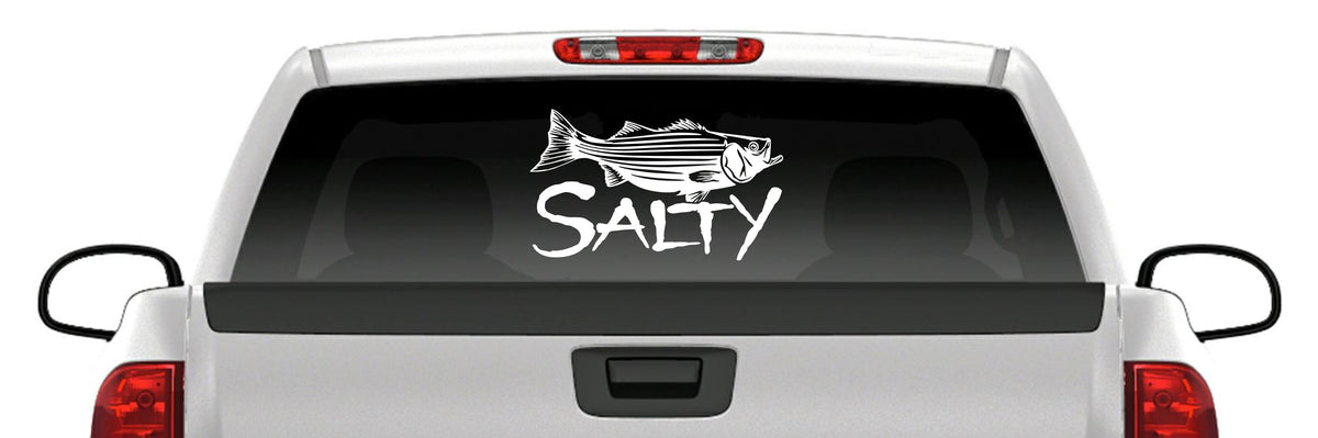 Salty Striped Bass Fishing Vinyl Decal – Striper / Rockfish Sticker