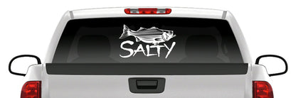 Salty Striped Bass Fishing Vinyl Decal – Striper / Rockfish Sticker