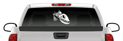 Angry Zombie Fish Skeleton Vinyl Decal – Fishing Skull Sticker