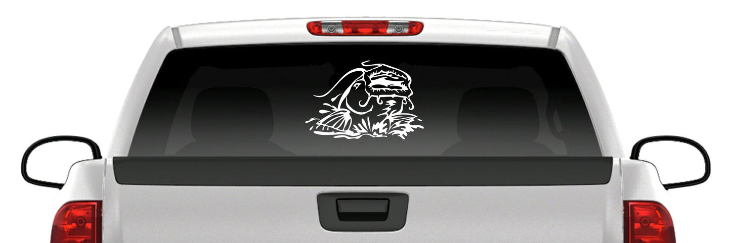 Flathead Catfish Noodling Vinyl Decal