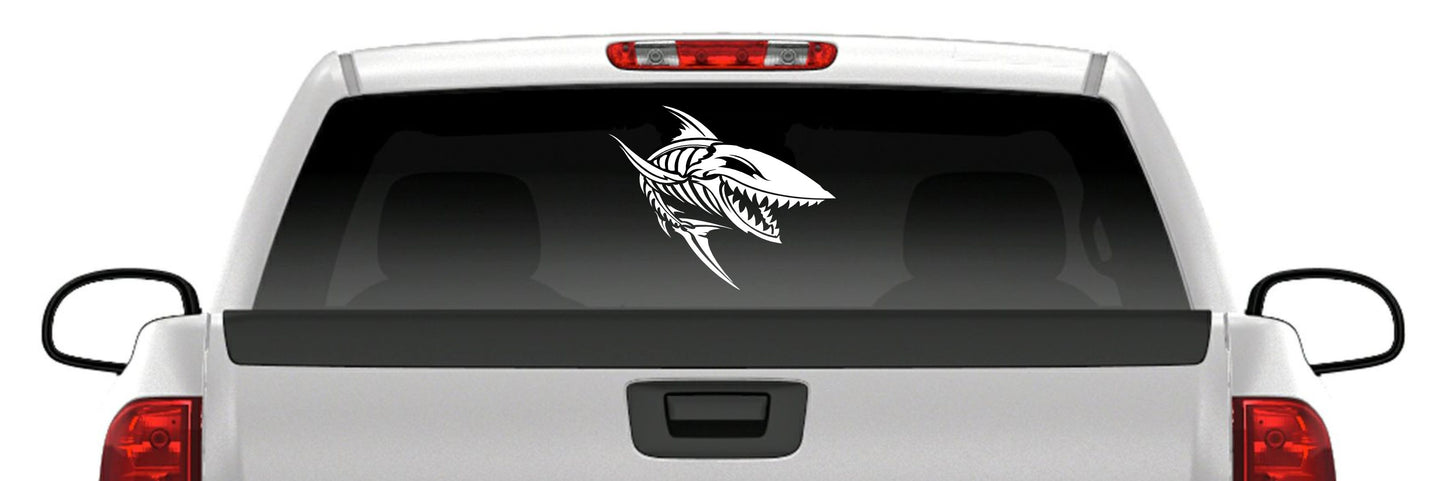 Angry Shark Skeleton Vinyl Decal – Ocean Fish