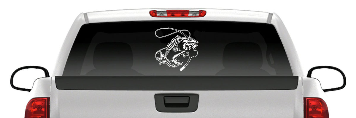 Jumping Striper Fishing Vinyl Decal – Angry Fish Sticker