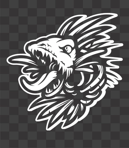 Scary Zombie Fish Skeleton Vinyl Decal – Evil Fishing Skull Sticker (2 color)